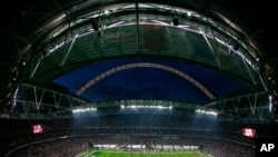 Une vue générale du Stade de Wembley, Londres, le 25 octobre 2009.