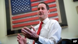 FILE - Representative Jim Himes speaks in his office on Capitol Hill in Washington, Feb. 1, 2023.