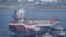 China's first domestically built aircraft carrier is seen during its launching ceremony in Dalian, Liaoning province, China, April 26, 2017.