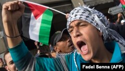 Manifestations contre la déclaration de Jérusalem par le président américain Donald Trump comme capitale d'Israël le 10 décembre 2017. 