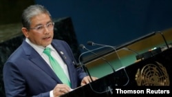 FILE PHOTO: Brunei's Second Minister of Foreign Affairs Erywan Pehin Yusof addresses the 74th session of the United Nations General Assembly at U.N. headquarters in New York City, New York