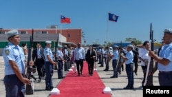 台湾总统蔡英文2023年4月初访问伯利兹。（路透社）