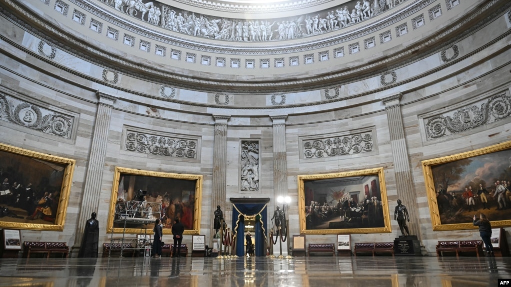 La rotonda del Capitolio de EEUU en Washington DC, el 17 de enero de 2025, donde probablemente se celebrará la inauguración del presidente electo, Donald Trump, el 20 de enero de 2025.