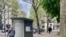 One of Paris' 435 'sanisettes' - not always as sanitary as they sound. (VOA/Lisa Bryant)