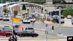 Emergency vehicles are seen outside the Pentagon Metro area Aug. 3, 2021, at the Pentagon in Washington. 