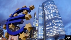 FILE - European Central Bank in Frankfurt, Germany.