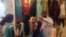 A Pakistani businessmen displaying his garments in New Delhi. (Anjana Pasricha/VOA)
