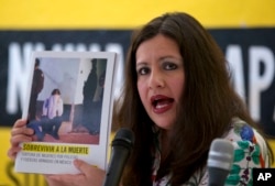 Erika Guevara-Rosas, Americas director for Amnesty International, speaks during a press conference in Mexico City, June 28, 2016.