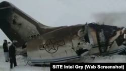 Pesawat militer AS jenis E-11A jatuh di Ghazni, wilayah yang dikuasai Taliban di Afghanistan, Senin (27/1). 