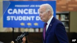 President Joe Biden speaks at Culver City Julian Dixon Library in Culver City, Calif., Feb. 21, 2024.