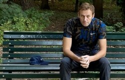 FILE - This photo posted Sept. 23, 2020, on the Instagram account of @navalny shows Russian opposition activist Alexei Navalny sitting on a bench in Berlin as he was recuperating from a poisoning attempt.