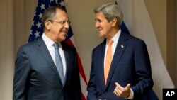 ရုရှား နိုင်ငံခြားရေး ဝန်ကြီး Sergei Lavrov နဲ့ အမေရိကန် နိုင်ငံခြားရေး ဝန်ကြီး John Kerry