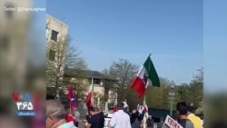 تجمع گروهی از ایرانیان مقابل سفارت چین در پایتخت آمریکا؛ «چین از ایران برو بیرون»