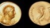 FILE: This undated photo shows a gold coin, depicting King Ptolemy III, who ruled Egypt in the 3rd century B.C. and was an ancestor of the famed Cleopatra, that was found in the San El-Hagar archaeological site in Gharbia province near Cairo, Egypt. Photo by Egypt Antiquities.