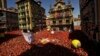 Pamplona Erupts with Start of Spain's Fermin Bull-run Fiesta