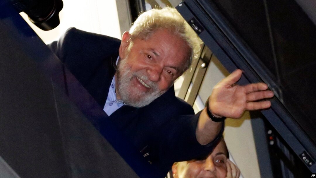 FILE - Brazil's former President Luiz Inacio Lula da Silva waves to supporters, in Sao Bernardo do Campo, Brazil, April 5, 2018.