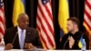 U.S. Defense Secretary Lloyd Austin and Ukrainian President Volodymyr Zelenskyy attend a meeting of the Ukraine Defense Contact Group at the Ramstein Air Base in Germany, Sept. 6, 2024.