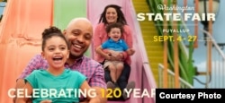 Billboard for the Washington State Fair features a real interracial family. (Courtesy Jones Advertising/Jim Linna Photography 2020)