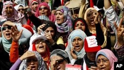 Egyptian women chant slogans during demonstrations in Cairo's Tahrir Square (file photo)