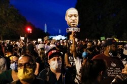 Demonstrators protest June 6, 2020, near the White House in Washington, over the death of George Floyd, a black man who was in police custody in Minneapolis.