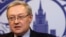 FILE - Russia's Deputy Foreign Minister Sergei Ryabkov speaks during a news briefing in Moscow, Dec. 15, 2008. 