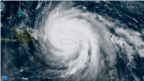 Hình ảnh vệ tinh của tâm bão Maria khi tiến tới Puerto Rico hôm 20/9. Thống đốc Puerto Rico nói ít nhất 13 người thiệt mạng trên hòn đảo thuộc Hoa Kỳ trong cơn bão này.