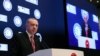 Turkish President Recep Tayyip Erdogan addresses businesspeople during a meeting in Istanbul, Turkey, Jan. 3, 2022. (Murat Cetinmuhurdar/Presidential Press Office/Handout via Reuters)