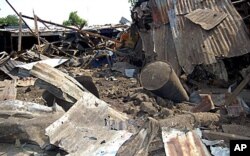 Scène d'un attentat à Maiduguri (3 juillet 2011)