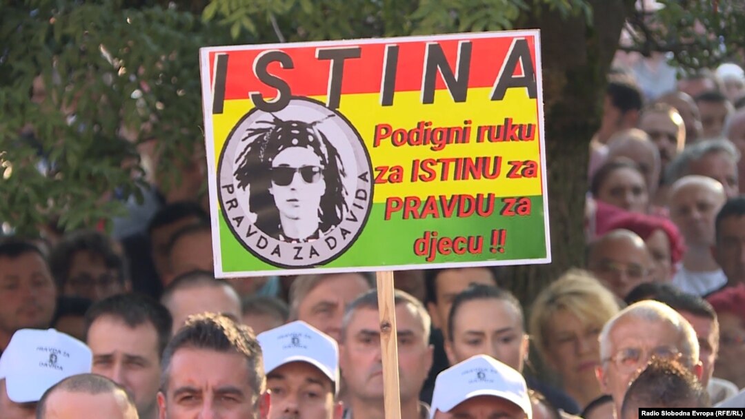 Bosnia-Herzegovina - Several thousand citizens gathered asking for justice for 21-year-old David Dragicevic, whose body was found in the river Vrbas, Banja Luka (Banjaluka), July 7, 2018.