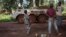 Des enfants observent un véhicule des Casques bleus marocains, à Bangassou en Centrafrique le 14 août 2017.