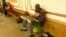 New York subway musician Christopher Campbell thanks his mother for the gift of a spiritual life. (VOA/A. Phillips)