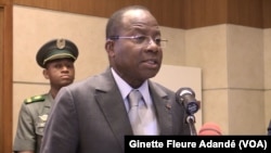 Adrien Houngbédji, président de l'Assemblée nationale à Cotonou, le 21 mars 2019. (VOA/Ginette Fleure Adandé)