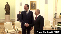 Predsednik Srbije Aleksandar Vučić i predsednik Ruske federacije Vladimir Putin, Foto: Glas Amerike