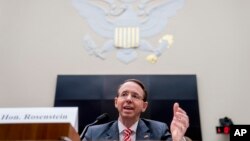 Deputy Attorney General Rod Rosenstein speaks before a House Committee on the Judiciary oversight hearing on Capitol Hill, Dec. 13, 2017.