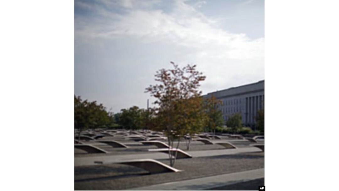 The Pentagon memorial is shown on June 28, 2011, near the impact site American Airlines Flight 77 which hit the Pentagon during the attacks of September 11, 2001 near Washington