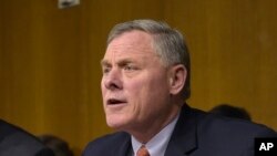 FILE - Senate Intelligence Committee Chairman Richard Burr, R-N.C., speaks at a committee hearing on Capitol Hill in Washington, March 30, 2017.