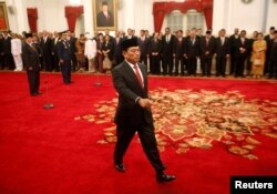 Mantan Panglima TNI Jenderal (Purn) Moeldoko dilantik menjadi Kepala Staf Presiden, dalam upacara pelantikan di Istana Presiden, Jakarta, 17 Januari 2018.