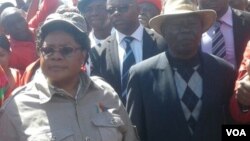 FILE: Zimbabwe People First leader Joice Mujuru and ZimFirst's Didymus Mutasa.