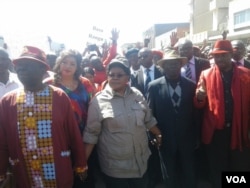 MDC-T leader Morgan Tsvangirai and his wife Elizaberth, then Zimbabwe People First leader Joice Mujuru, ZimFirst's Didymus Mutasa, Nelson Chamisa of MDC-T.