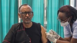 A handout picture released by Urugwiro Village, the office of the President, shows Rwanda’s President Paul Kagame receiving the first injection of the COVID-19 vaccine at King Faisal hospital in Kigali. ( Urugwiro Village/AFP)