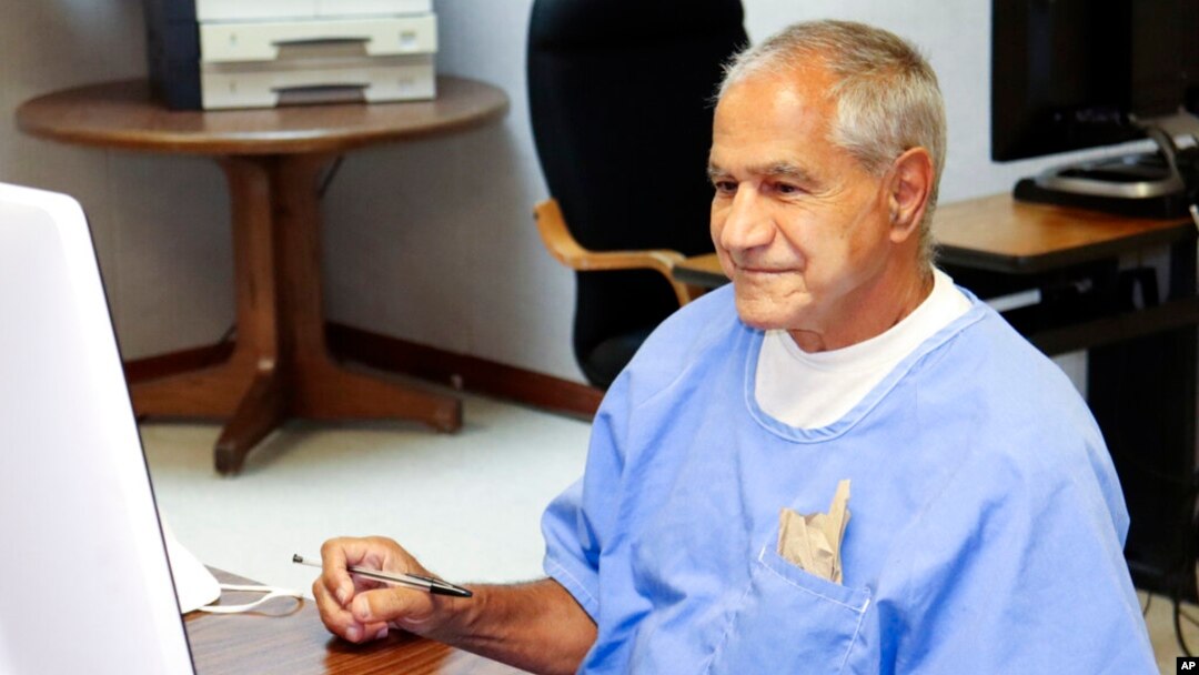 FILE - In this image provided by the California Department of Corrections and Rehabilitation, Sirhan Sirhan arrives for a parole hearing, Aug. 27, 2021, in San Diego. Sirhan fatally shot U.S. Sen. Robert F. Kennedy in 1968.
