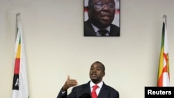 Zimbabwe's main opposition party the Movement For Democratic Change says Nelson Chamisa will serve as president of the party until Morgan Tsvangirai returns from receiving cancer treatment in South Africa.