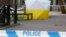 A police tent covers the spot in Salisbury, Britain, March 6, 2018, where former Russian double agent Sergei Skripal and his daughter Yulia were found critically ill Sunday following a suspected exposure to an "unknown substance."