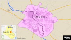 ແຜນທີ່ເຂດເມືອງ Mosul ຂອງປະເທດອີຣັກ