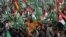 Supporters of Pakistan Democratic Movement gather during an anti-government rally in Lahore on Dec. 13, 2020. 