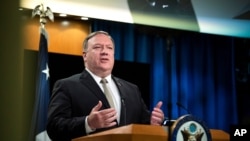 Secretary of State Mike Pompeo, speaks during a news conference at the State Department, Wednesday, July 1, 2020, in Washington. (AP Photo/Manuel Balce Ceneta, Pool)