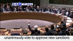 VOA60 World - The U.N. Security Council members unanimously vote to approve new sanctions for North Korea