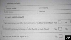 Zimbabwean migrants in South Africa must apply for the new South African residence permits, using forms such as this one, by December 31 or face deportation