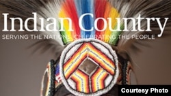 Detail from cover of debut issue of Indian Country magazine, a bimonthly magazine launched in April 2016 and discontinued five months later. Courtesy, Indian Country Today Media Network.