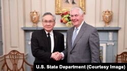 U.S.Secretary of State Rex Tillerson and Thailand's Foreign Minister Don Pramudwinaiduring.